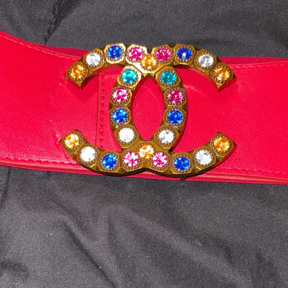 Fashion Red Dress Stretchy Women's Belt